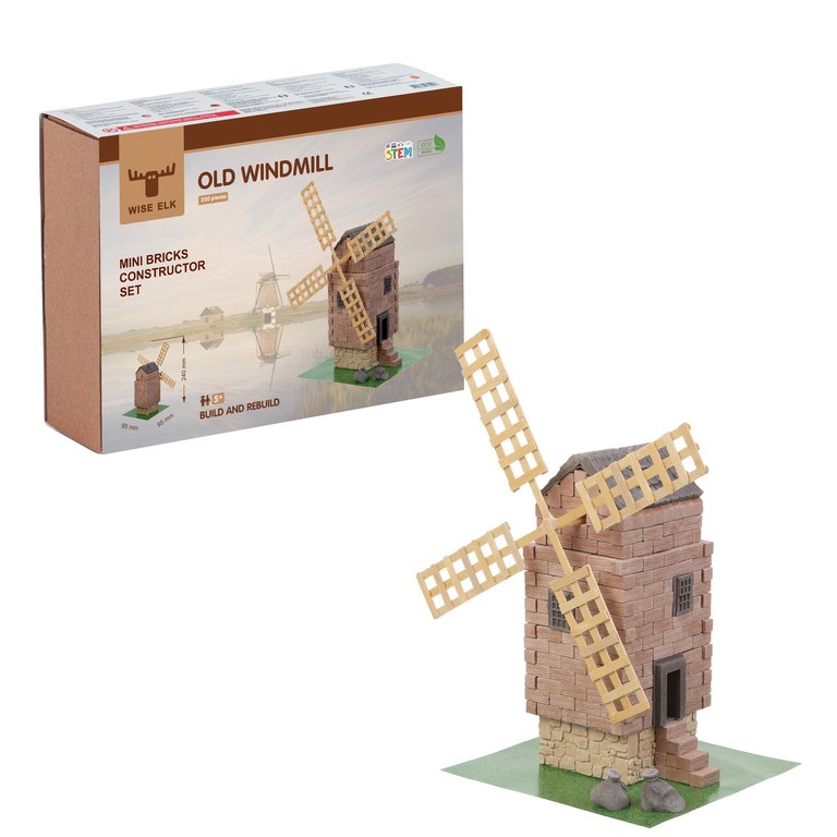 Mini Bricks Construction Set Old - Windmill, 350 Pcs