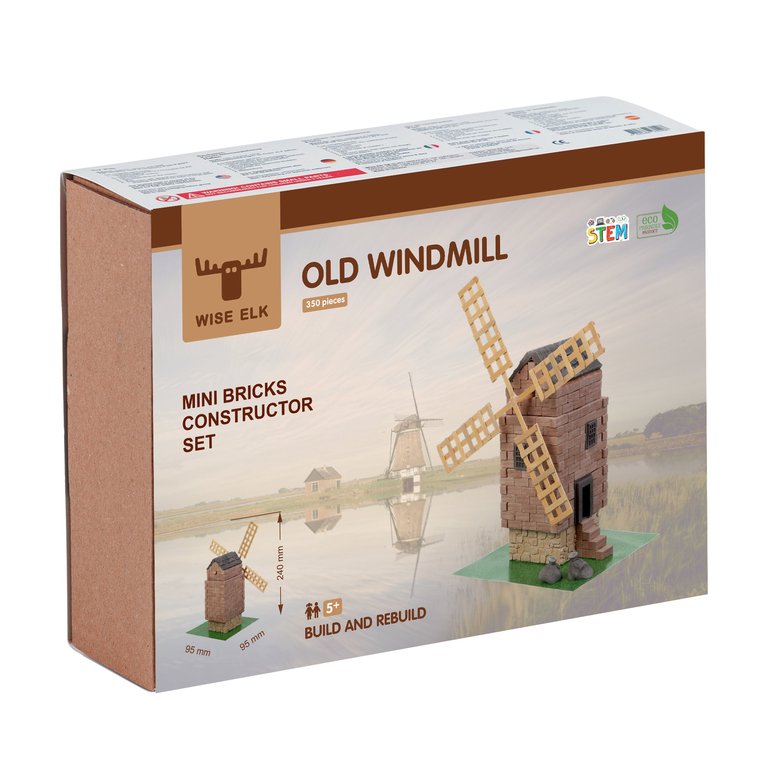 Mini Bricks Construction Set Old - Windmill, 350 Pcs