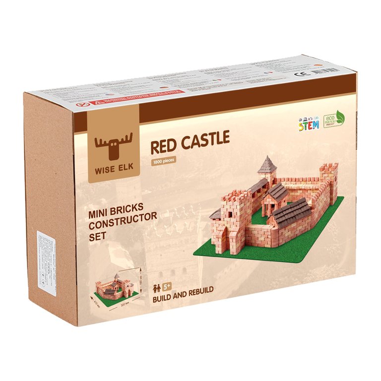 Mini Bricks Construction Set - Red Castle, 1800 pcs