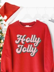 Holly Jolly Graphic Sweatshirt - Red, Green