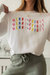 Merry And Bright Crewneck Sweatshirt - White, Red, Blue, Yellow, Pink