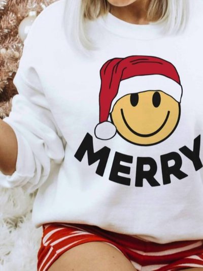 WKNDER Merry Smiley Graphic Sweatshirt product