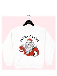 Santa Claws Crewneck Sweatshirt - White, Red, Black