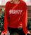 Who's Naughty Holiday Sweatshirt In Red