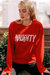 Who's Naughty Holiday Sweatshirt In Red