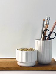 Ceramic Desk Set: Gloss White - Milk White