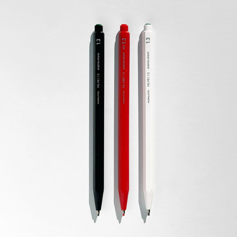 Enpitsu Kyoko Mechanical Pencil Set - Set of White, Red, Black