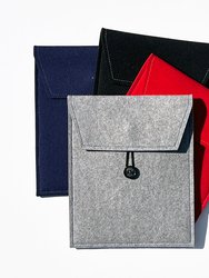 Felt Electronics Case - Red With Blue Stitching