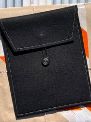Felt Electronics Case - Black With Grey Stitching
