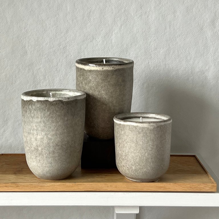 French Ceramic Candles: Gris