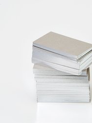 Kraft Chip Business Cards - Silver Edged