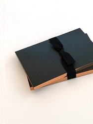 Little Black Notebooks with Rose Gold Edging (set of 2) - Black and Rose Gold