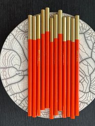 Portuguese Pencils: Orange - Orange with Gold tips