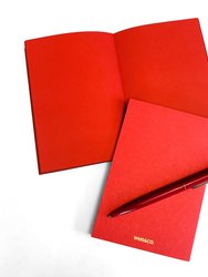 Red Jotters With Gold Edges - Set Of 2