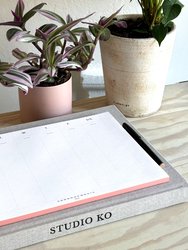 Weekly Desk Planners Edged - Blush Pink Edged