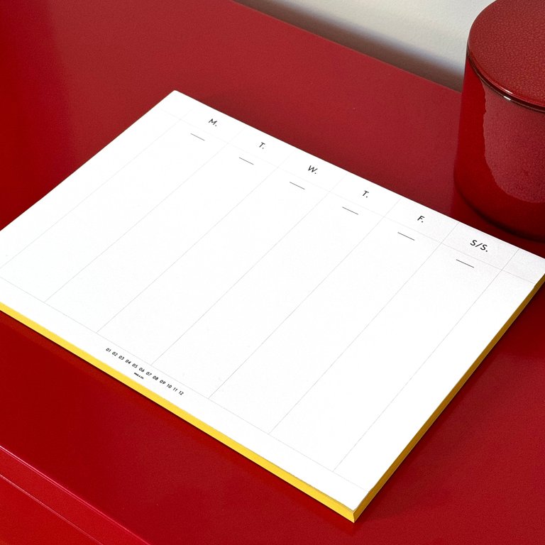 Weekly Desk Planners Edged - Yellow Edged