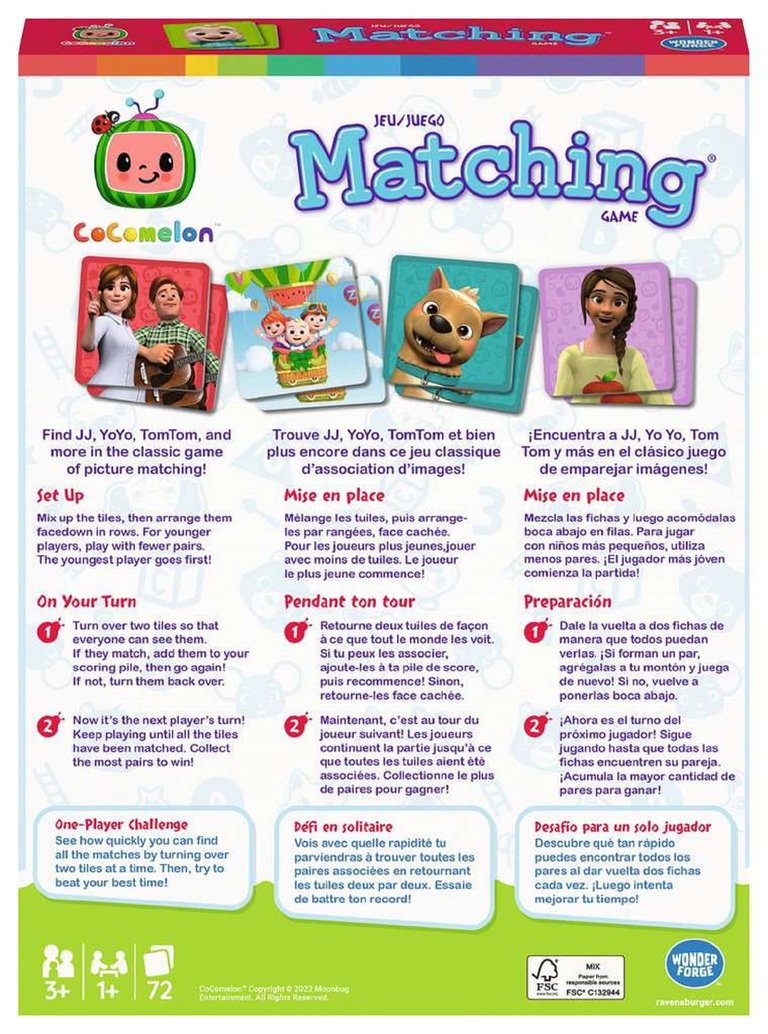 CoComelon Matching Game For Girls & Boys Ages 3 And Up - A Fun And Fast Memory Game
