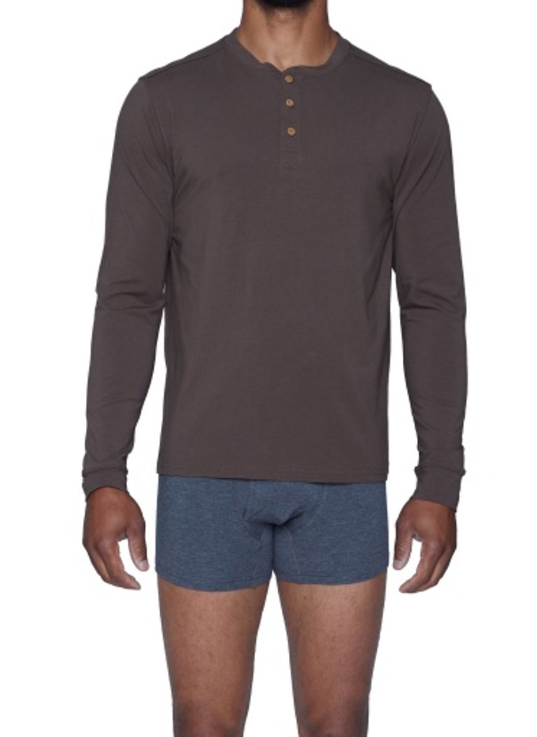 Henley Long Sleeve - Walnut