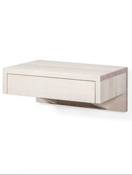 Modern White Floating Wooden Nightstand with Drawer - Sleek Handcrafted Wall-Mounted Bedside Shelf, Elegant Floating Table Design