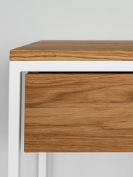 Nightstand Woody, White Frame With Oiled Oak