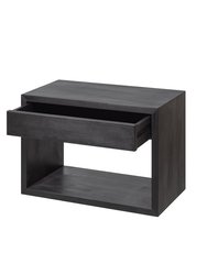 Premium Solid Wood Floating Nightstand with Drawer, Modern Wooden Bedside Table Organizer