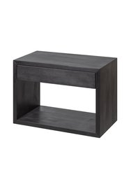 Premium Solid Wood Floating Nightstand with Drawer, Modern Wooden Bedside Table Organizer