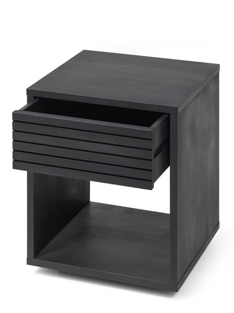 Premium Solid Wood Nightstand No Handles, Handle-Free Nightstand with Drawer,Unique Side Table, Bedside Organizer, Small Bedroom Table