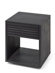 Premium Solid Wood Nightstand No Handles, Handle-Free Nightstand with Drawer,Unique Side Table, Bedside Organizer, Small Bedroom Table