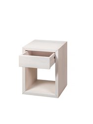 Solid Beech Wood Floating Nightstand, Modern Bedside Table with Cabinet Organizer Shelf, Beech Floating Night Stand for Bedroom