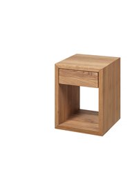 Solid Oak Wall-Mounted nightstand drawer organizer - Handcrafted Floating Bedside Unit, Modern Wooden Side Table for Bedroom, Artisan Furniture