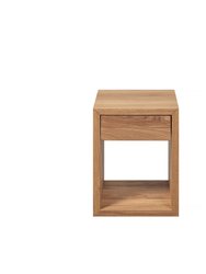 Solid Oak Wall-Mounted nightstand drawer organizer - Handcrafted Floating Bedside Unit, Modern Wooden Side Table for Bedroom, Artisan Furniture