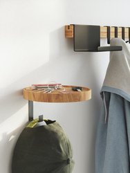 Solid Oak Wood Key Holder For Wall, Farmhouse Coat Rack, Handmade Shelf, Home Office Rack, Modern Coat Rack, Coat Hooks For Wall, Clothes Hanger Rack - Natural