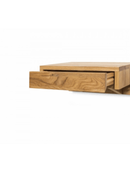 Table Modern Floating Side Table with Drawer Handmade Bedroom Furniture, Scandinavian Oak Bedside