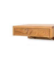 Table Modern Floating Side Table with Drawer Handmade Bedroom Furniture, Scandinavian Oak Bedside