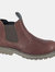 Mens Tumbled Leather Chelsea Boots - Dark Brown