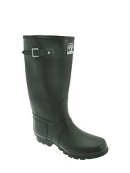 Unisex Quality Strap Wide Fit Wellington Boots - Green - Green