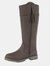 Womens/Ladies Bailey Waxy Leather Country Boot (Dark Brown) - Dark Brown