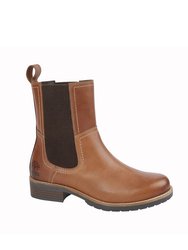 Womens/Ladies Leather Ankle Boots - Tan - Tan