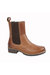 Womens/Ladies Leather Ankle Boots - Tan - Tan
