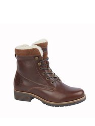 Womens/Ladies Leather Country Boots - Dark Brown - Dark Brown