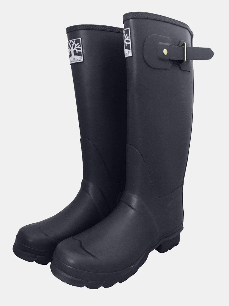 Woodland Unisex Quality Strap Regular Wellington Boots - Navy Blue