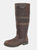 Woodland Womens/Ladies Hailey Waxy Leather Gusset Country Boot - Dark Brown - Dark Brown
