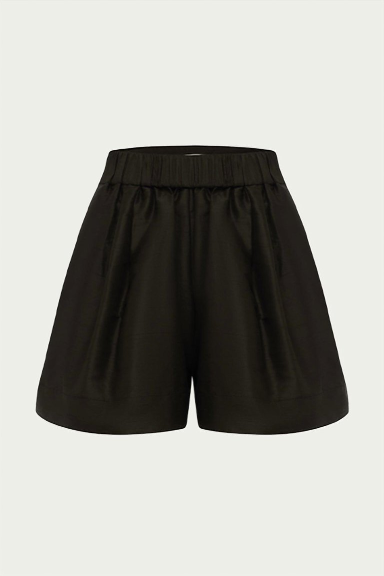 Blanche Silk Dupion Shorts In Coffee