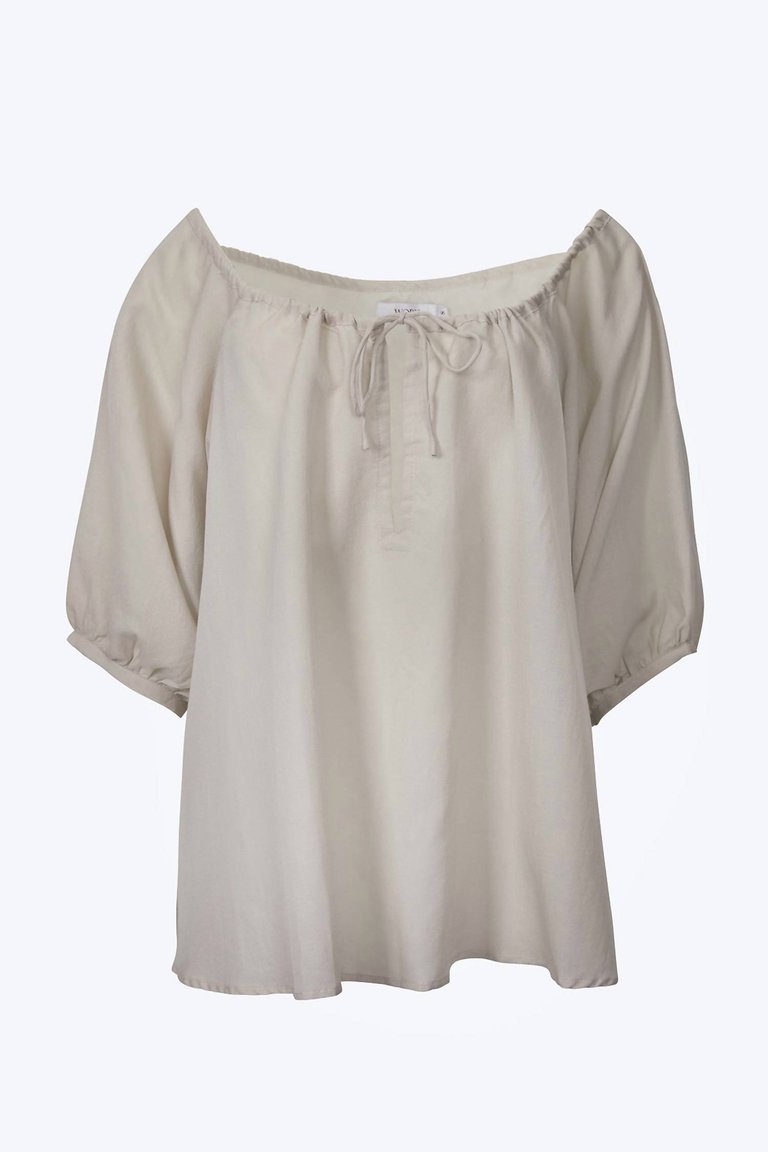 Eulalie Silk-Cotton Crepe Blouse In Pumice - Pumice