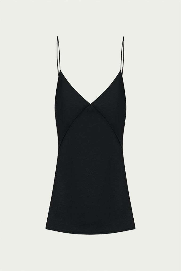 Florent Silk-Twill Slip Mini Dress In Black