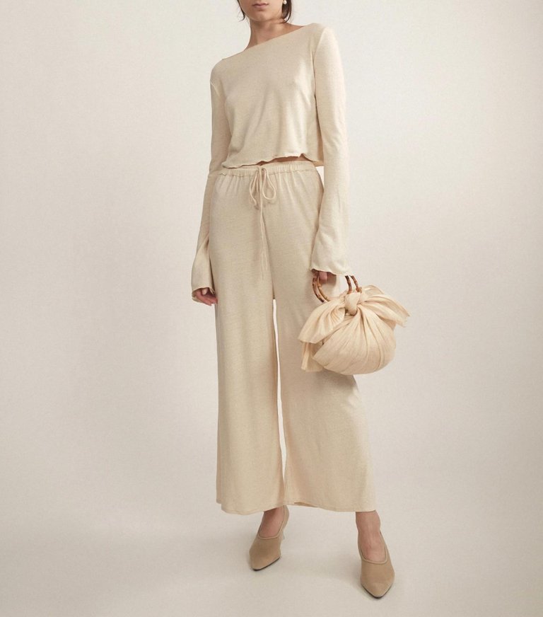 Ora Lounge Pant In Natural - Natural