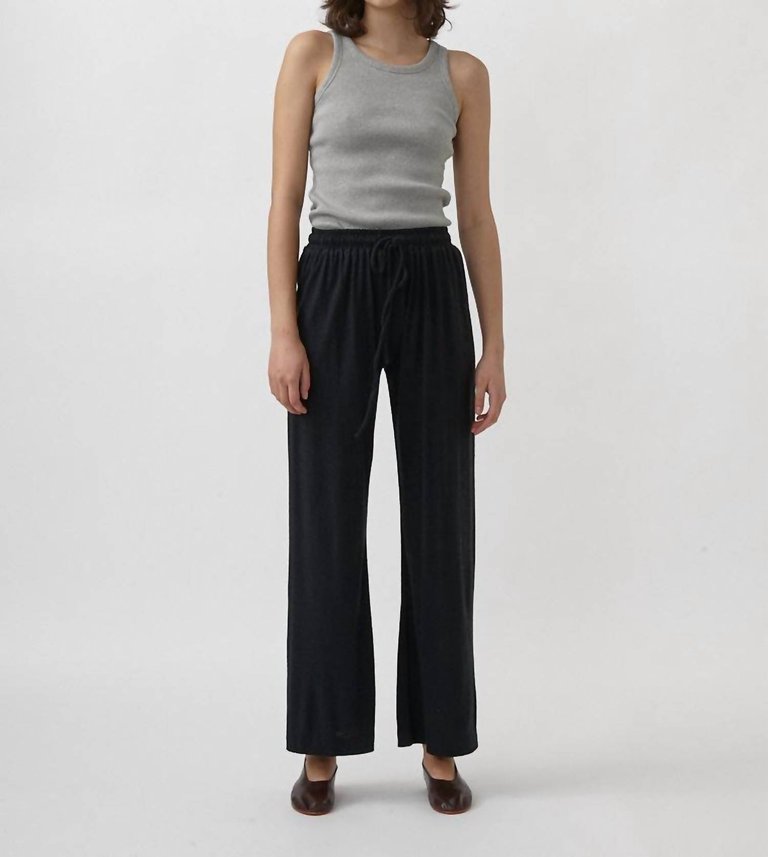 Ora Silk-Wool Lounge Pant In Black - Black