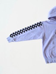 Adult Hand Dyed Hoodie In Purple Checkerboard - Purple Checkerboard
