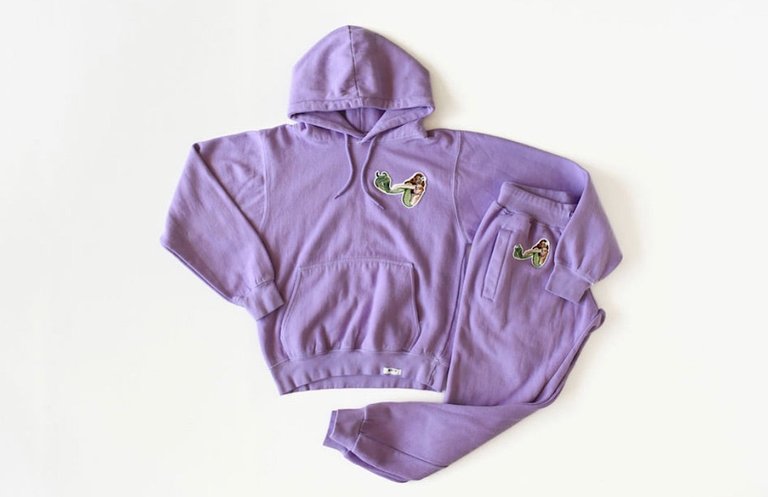 Adult Hand Dyed Hoodie In Purple Mermaid