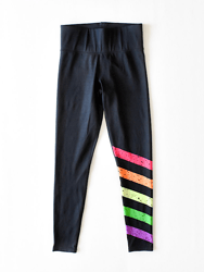 Adult Leggings In Neon Stripe - Neon Stripe